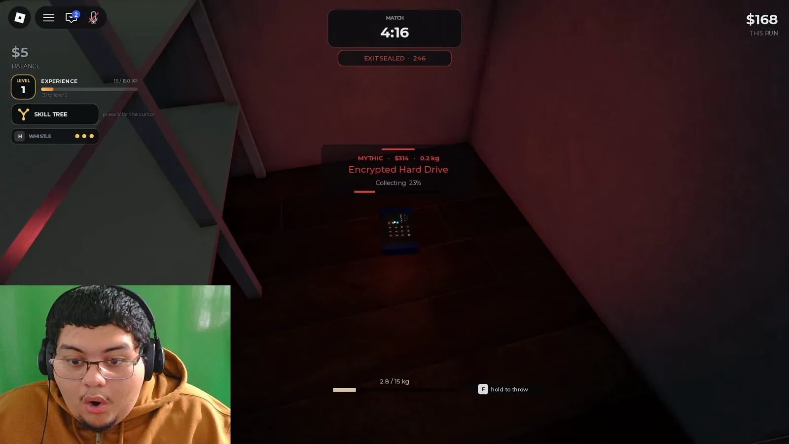 A Mythic rarity item discovery moment during a Steal Or Die heist